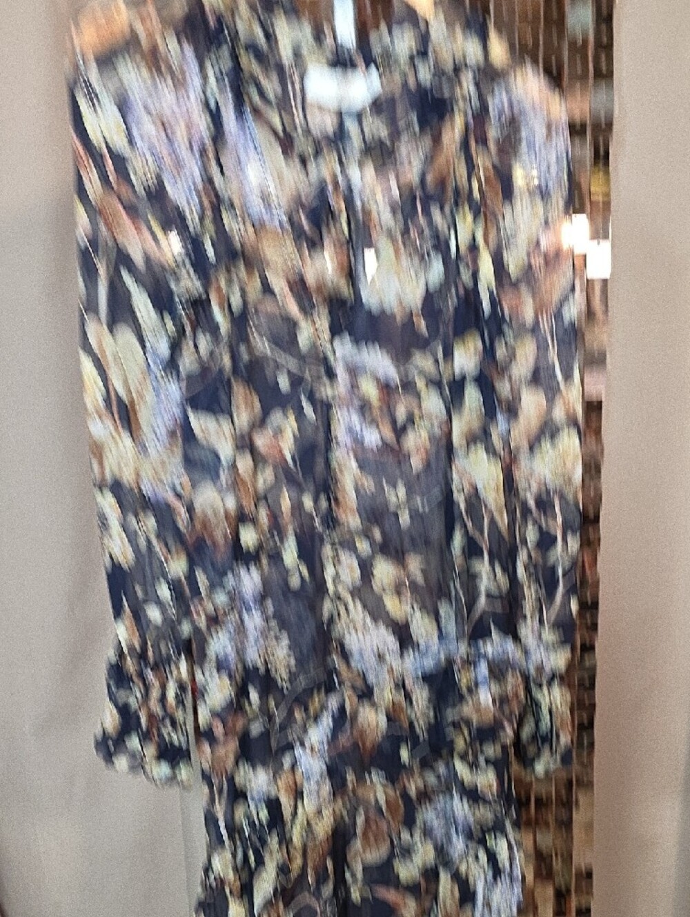 Zimmermann Navy Floral Tiered Tie-Neck Maxi Dress - Picture 12 of 17
